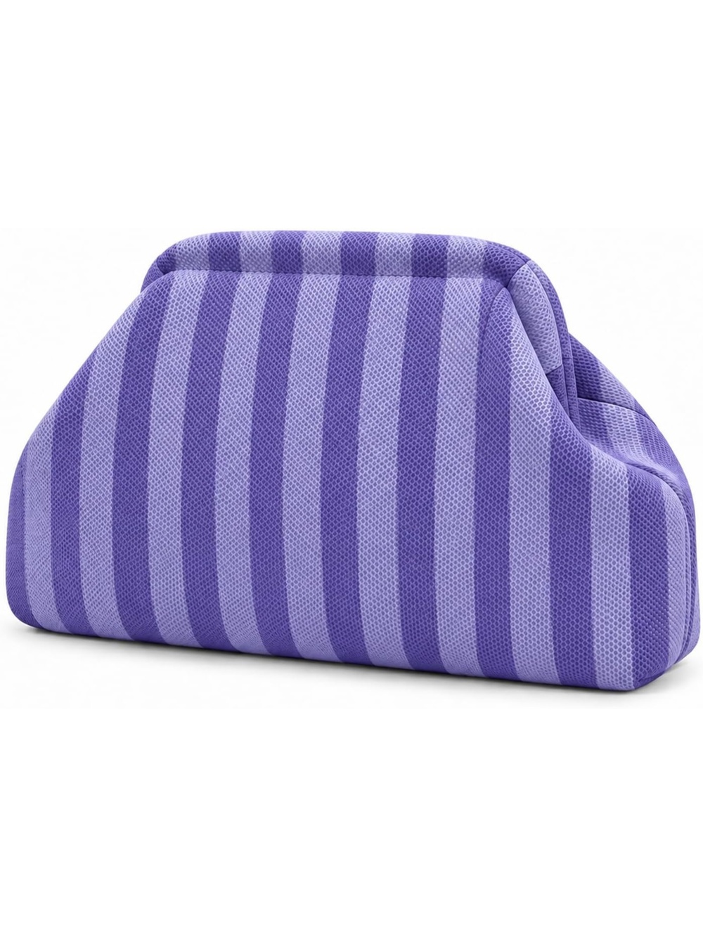 〽️ Women's Purple Fine Stripe Woven Clutch Purse Crochet Casual Evening Handbag